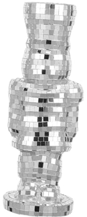 Garneck Reflective Disco Nutcracker Figurine Christmas Party Favors Funny Nutcracker Soldier Ornament Silver Decorative Xmas Statue for Home Office Bedroom