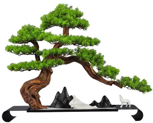 Artificial Plant Home Zen Ornaments Solid Wood Azalea Root Welcome Pine Rockery Bonsai Creative Wood Crafts Artificial Tree Indoor