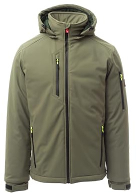 Mivaro Herren Softshell Winterjacke - wasserdicht, gefüttert, winddicht - Outdoorjacke Arbeit Militär Jagd - Regular Fit Softshelljacke mit abnehmbarer Kapuze - atmungsaktive warme Arbeitsjacke S-5XL