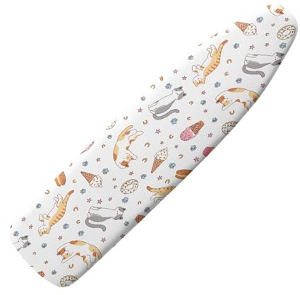 Housse Table À Repasser 120x40 Chats Universelle Housse pour Table À Repasser Coton Classique, Thermorésistante avec Élastique pour La Plupart des Tables à Repasser