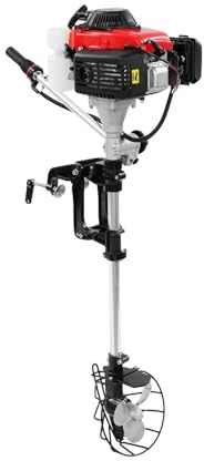 HUOMMGS Benzin Außenbordmotor 4 Takt Luftgekühltmotor 4HP 53CC Trolling Boot Außenbordmotor 772 lbs Außenborder für 2,3-4m Boot Upgrade Außen Border mit Manueller Zugstart für Fischerboote