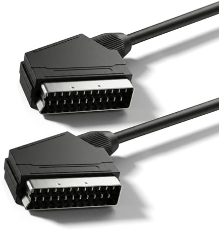 BolAAzuL Cavo scart RGB True 21 pin, Composite RGB Scart Cavo Scart per TV, registratore, lettore DVD, videoregistratore, cavo AV STB Scart Lead Scart 1,1 m