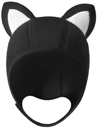 perfk Gorro de Buceo con Capucha y Orejas de para, Kayak, natación, Vela y piragüismo, Oreja Blanca