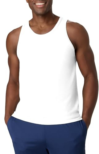 Hanes mens X-temp 2 Pack Tank Top Cami Shirt, White, Large US
