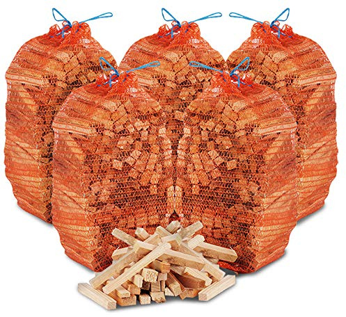 15kg of The Chemical Hut Netted Natural Wooden Kindling Wood Sticks, for Fire Starting Open Fires Stoves Camping