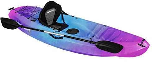 Bluewave Discovery Sit On Top Touring Kayak – Stable & Manoeuvrable – Deluxe Seat & Paddle Package