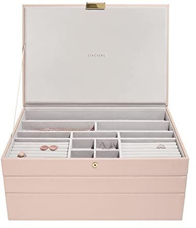 Stackers Blush Pink & Champagne Gold Supersize Jewellery Box - Set of 3