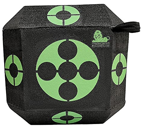 Stronghold Big Green Cube Zielwürfel 38x38x38 cm, 6,8 kg | Zielmarkierungen auf allen Seiten, Schaumstoff-Außenhaut mit Ballistic Pellets Füllung
