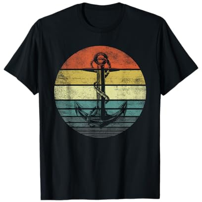 Kapitäns-Bootsbesitzer Geschenke Lustig Retro Boot Anker Segeln T-Shirt