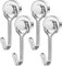 FINDMAG Magnetic Hooks, 4 Pack 30 lb+ Swivel Swing Neodymium Magnet Hooks for Fridge, Magnet with Hook, Strong Magnetic Hook for Hanging, Ceiling, Workplace, Garage, Kitchen, Camping Van