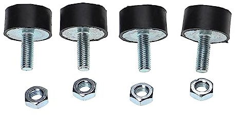 vhbw 4x Vibrationsdämpfer für Schweißgerät | Luftkompressor, Wasserpumpe, Benzinmotor u.a. - Universal Gummipuffer inkl. Muttern, M8 Gewinde