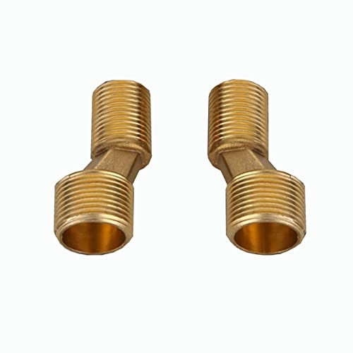 BiaoTeng 3/4 to 1/2 Shower Adapter,Adjustable Swing Arm,1/2 Inch to 3/4 Inch Adapter Brass,G3/4 to G1/2 Adapter,Shower Hose Connector 3/4 to 1/2,3/4 to 1/2 Elbow,Golden A