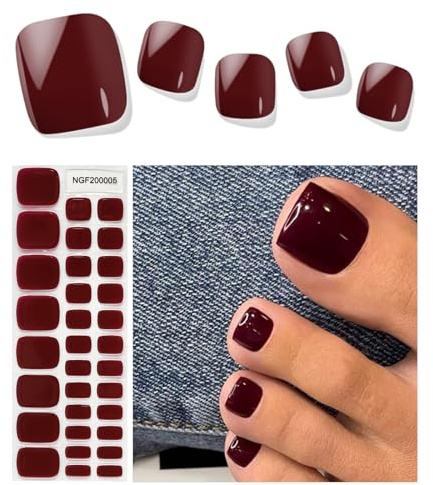 EBANKU 32 PCS Gel Nail Wraps Nagelsticker, Full Wraps Nagelaufkleber Cured Gel Nail Strips Gel Nagellack Aufkleber für Frauen Mädchen Dekoration (#5)