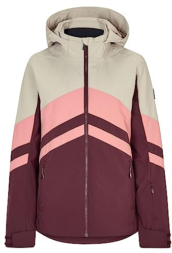 Ziener Damen TELIA Ski-Jacke/Winter-Jacke | warm, atmungsaktiv, wasserdicht, velvet red. silver beige dob, 38