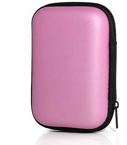 IOIUSKKU Portable écouteur étui de Transport avec Fermeture éclair écouteurs Filaire Casque boîte de Rangement Organisateur Multi-Usage Protection Pochette Bureau, Rose