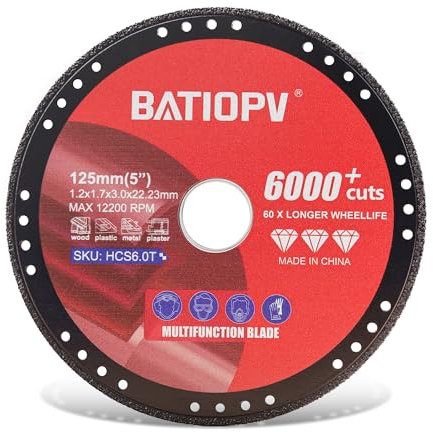 BATIOPV Diamanttrennscheibe 125mm für Winkelschleifer – Universalscheibe für Edelstahl, Aluminium, Holz, Marmor und Fliesen (kompatibel mit Makita, Bosch)