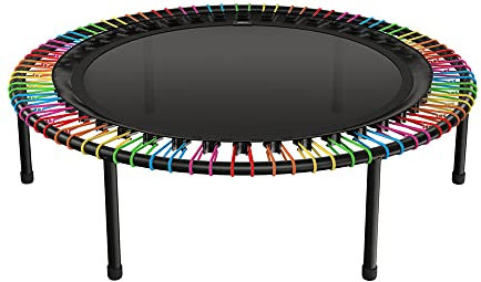 bellicon Fitness Trampolin 112cm (Rainbow) | Stabile Schraubbeine & Seilring-Federung bis zu 200 kg (Ultra Stark) | 3-teiliger Rahmen | Made in Germany