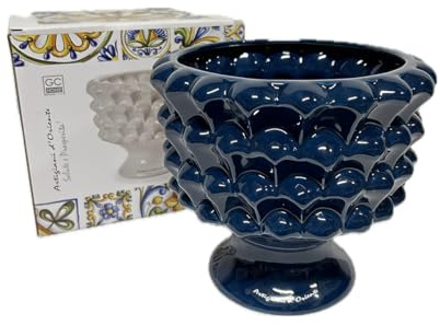 Vase, halber Zapfen, Keramik, Blumenhalter, bunt, Gic (20 x 18 cm, Art. 862496, blau)