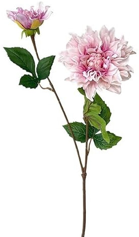 Künstliche Dahlien-Blumen for Dekorationen, realistische Haptik, rosa Hochzeitsblumen-Arrangement, Kunst, weiße Silikon-Dahlien-Blumen (Color : Pink Dahlia, Size : 1pc)