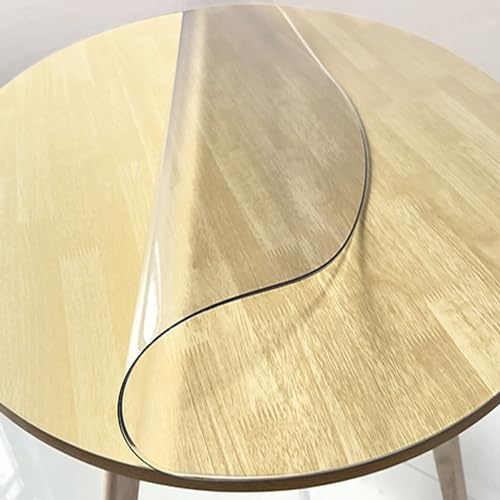 YYSHLTRRE Tovaglia trasparente in PVC Pellicola protettiva trasparente Tovaglia rotonda di spessore 1,5mm/2mm in plastica PVC (2mm,120cm)
