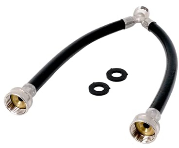 PLB83661204 EvertechPRO Washing Machine Hoses - 12 Inch Y Mixer Hose for Washing Machine - Two 3/4 Female and One 3/4 Male Fittings - 2 Heavy Duty Flexible Rubber - Hot & Cold Water