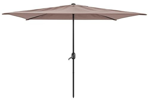 Arreditaly Ombrellone Rettangolare 3 x 2 M Da Giardino Parasole Per Balcone Con Air Vent Apertura A Manovella Anti UV Idrorepellente Per Mare Spiaggia Piscina Terrazzo Design Bahamas (Tortora)