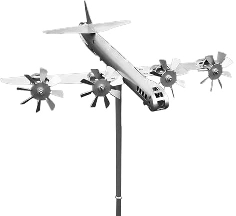 Teksome Veleta de avión, Spinner de Viento de avión, Avión de Metal, Veletas de avión Hechas a Mano, Molino de Viento, decoración giratoria, hilanderos de Viento para decoración al Aire Libre