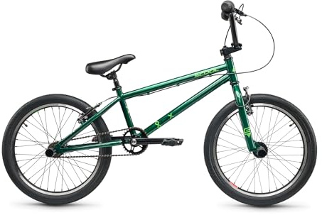 S’COOL XtriX BMX Jugendfahrrad 20 Zoll, 1 Gang, Alurahmen, für Schule & Freizeit, Kinder 6–9 J., Farbe: Dark Green/Neon Green