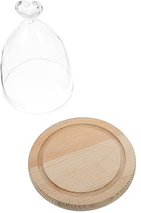 Levemolo Transparent Glass Dome with Base for Flower Display Elegant Decor for for Showcasing Arrangements and Decorative Figurines
