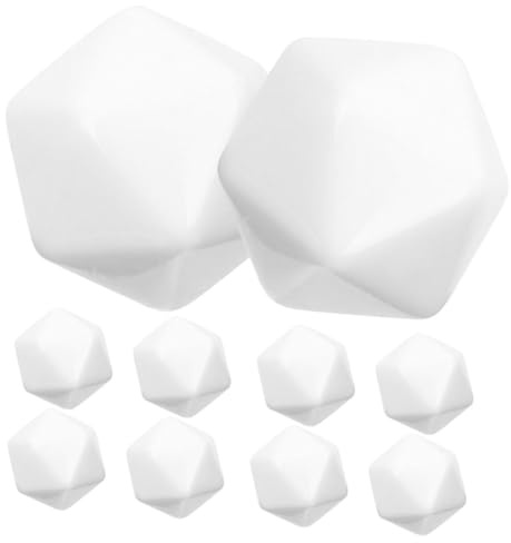 TOYANDONA 12 Dadi Vuoti a 20 Facce in Acrilico, Set da 12 Unitá per Giochi Didattici e Attività di Artigianato per Bambini e Scuola Elementare