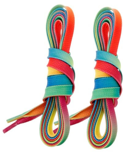 ERINGOGO Bunte Flache Wachs Schnürsenkel Aus Polyester Breite Hockey Und Eislaufschnürsenkel Für Schlittschuhe Und Sneaker Modische Sportausrüstung