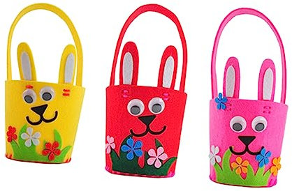 Vaguelly 3st Diy Osterkörbchen Aus Stoff Spielsets Entwicklungsspielzeug Osterkorb Tasche Ostern-süßigkeiten-eimer Osterkörbchen Selber Machen -geschenkkorb