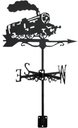 MagiDeal Lokomotive Metall Wetterfahne, Windrichtungsanzeiger für Rasen, Veranda, Cottage