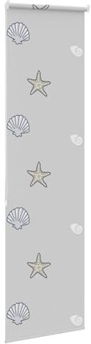 Gecheer Cortina enrollable de ducha, cortina enrollable de doble capa día y noche, estor enrollable opaco con cadena para ventanas y puertas, Blackout, protección privacidad, 70 x 240 cm, ancho de la