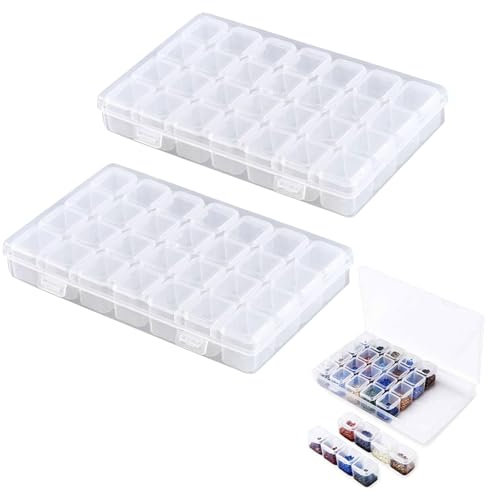 Diamond Painting Aufbewahrungsbox,Diamond Painting Zubehör Boxen,Diamond Painting Box,Aufbewahrung Diamond Painting,Sortierbox,Fur Für Kleinteile Storage Box Accessory Boxes (28 Fächer,2 Stück)