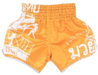 ARIASS Muay-Thai-Shorts for Kinder, MMA-Cross-Training-Boxshorts, BJJ-Kampfsport-Käfigkampfkleidung for Jungen und Mädchen(Yellow,XS)