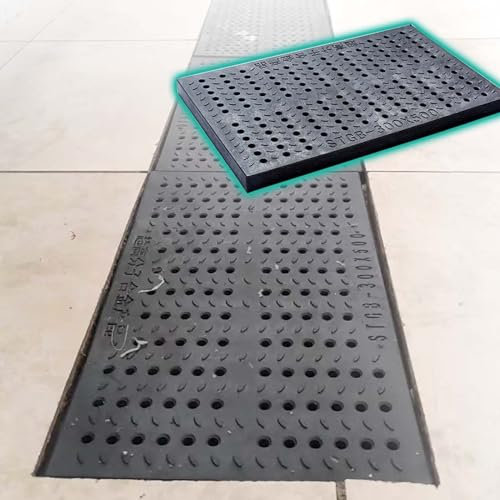 Robuste rechteckige Abflussabdeckung für den Außenbereich – 20/25/30 mm dicker Kunststoff-Gully-Gitterrost für Garten, Küche, Garage – Anpassbare Größe Drainagelösung