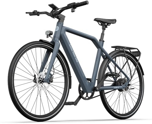 A Dece Oasis ADO e Bike Air30, 28 Zoll 700C, E-Bike Elektrofahrrad,370,00 Wh Akku, ebike Damen/Herren,1 Gang,Momenten-Sensor, Riemenantrieb,ADO Smart APP,3,5-Zoll-IPS-Display (Grau)