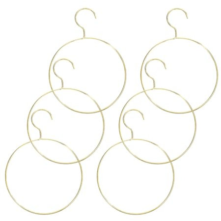 VILLFUL 6pezzi Anelli Porta-elastici Per Capelli in Ferro Di Design Organizzatore Compatto Per Cinture Cravatte e Sciarpe Per Armadio