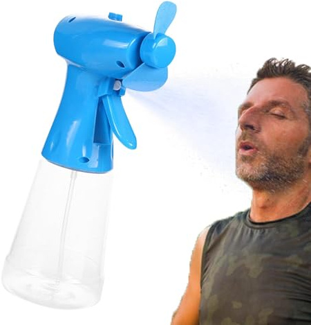 Pavsicgn Handventilator Mit Wasser, Sprühflasche Mit Ventilator, Sprühventilator Mit Wasser, Ventilator Mit Wasserkühlung Zum Mitnehmen, Batteriebetrieben, Verwendung Als Desktop, Handventilator
