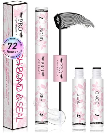 PROLASHBEAUTY Wimpernkleber und Sealer DIY Wimpernverlängerung Lash bond and seal super starker 48 Stunden wasserdicht 10ml(5ML+5ML schwarze Bindung+ klar Versiegelung)