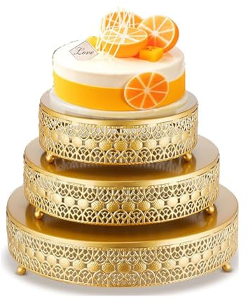 ZAYMDO Goldener Tortenständer Set, 3Pcs Cupcake Ständer aus Metall für Partys, Dessertständer für Hochzeiten, Geburtstage, Babypartys, Dessert Tortenständer, Teller und Tablettständer