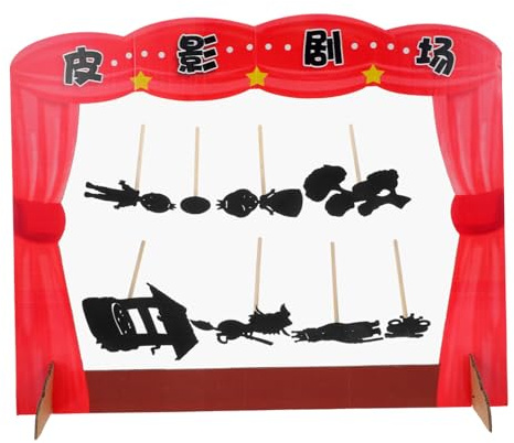 Uonlytech DIY Schattenfiguren Set für Interaktives Storytelling mit Traditionellen Chinesischen Schattenspielen Kreatives Bastelset für Vorschule Inklusive Marionetten und Theaterbühne