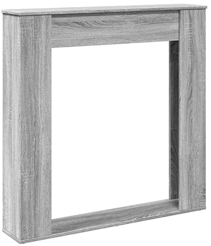 Kaminumrandung Grau Sonoma 100x20x100 cm aus Holzwerkstoff - langlebig & feuerfest - perfekt für Kamine & Holzöfen - stilvolle Raumgestaltung