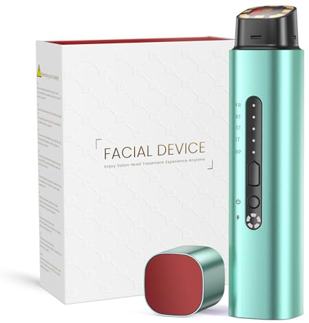 Aparato Radiofrecuencia Facial, 5 en 1 Masajeador Facial de Microcorriente, Dispositivo Eléctrico de Belleza Antiarrugas, Antiacné, Reafirmante y Lifting para Rostro y Cuello (verde)