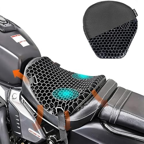 AriKroii Coussin de Siège en Gel pour Moto Pliable, Coussin en Gel pour Scooter de Moteur avec Dispositif de Protection Anti-choc, Coussin de Siège en Gel pour Moto Physiquement Respirant et