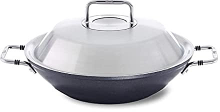 Fissler Adamant/Aluminium-Wok, Wok-Pfanne (Ø 31 cm) mit Metall-Deckel, beschichtet, antihaftversiegelt, hoher Rand, kratzfest - Induktion