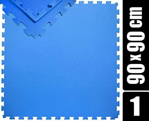 Eyepower Tapis de Protection de Sol 1,2 cm d'Épaisseur 90 x 90-0,8 m² - Pour Piscine, Sport d'Extérieur, Puzzle, Crosstrainer, Course et Pataugeoire