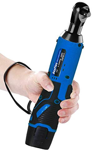 Akku Ratschenschlüssel mit 2 x 1500mAh Lithium Akkus, Elektrische Ratschenschlüssel Set - 40Nm, 12V, 3/8 Drehmoment Gabelschlüssel - Vorwärts und Rückwärts Funktion, 7 Steckdosen