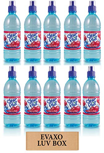 LUV BOX - Clear Fruit Cherry Blast Water Sport 16.9 Oz Bottles,Pack of 10, by evaxo